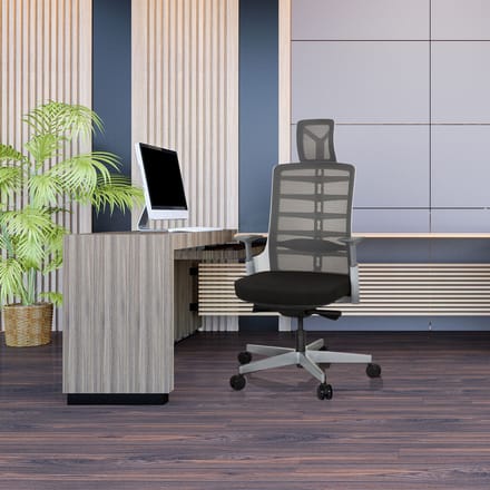 SKARIF - High end bureaustoel Wit / Grijs / Zwart