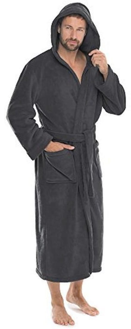 Unisex Badjas Met Capuchon - Koraalfleece, Kuitlang, Microvezel en Twee Zakken