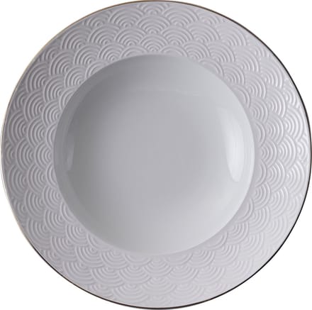 Tokyo Design Studio - Nippon White Wave Diep Bord - Wit/Goud - 160 ml - Ø 21 cm