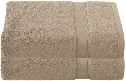 De Witte Lietaer Badhanddoek Stephanie Humus - Set 2 stuks - 70 x 140 cm - Bruin - Katoen