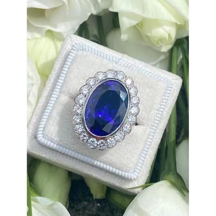 Rubis Couleur Tanzanite Bleu Foncé Anneau Fermé No. 9 gray