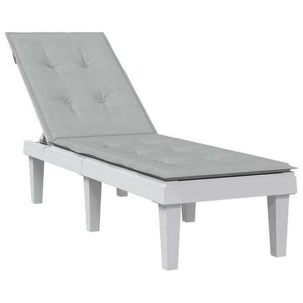 vidaXL - Terrasstoelkussen - (75+105)x50x3 - cm - stof - gemêleerd - lichtgrijs