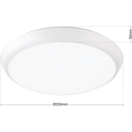 ORION Maggy LED plafondlamp, Ø 25 cm, wit, CCT, IP65, decoratieve ringen