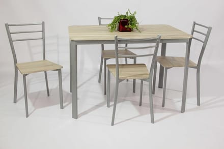 Tafelset Arena, 4 stoelen - eik decor