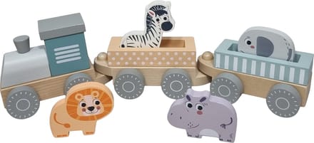 Playwood Houten Jungle Trein met dieren