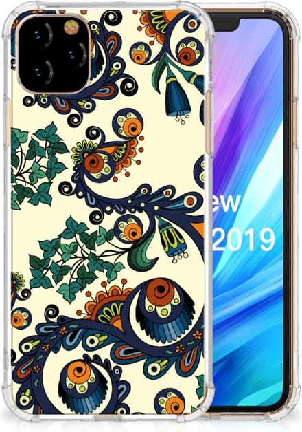 Back Cover voor Anti Shock Case Apple iPhone 11 Pro Max Barok Flower