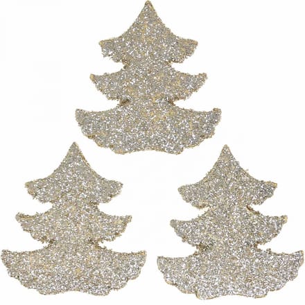 Strooidecoratie kerstboom goud glitter 4cm 72 st, 72 Stück