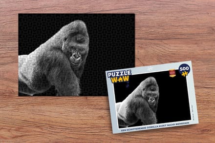 Puzzel Een schitterende Gorilla kijkt naar beneden - Legpuzzel - Puzzel 500 stukjes