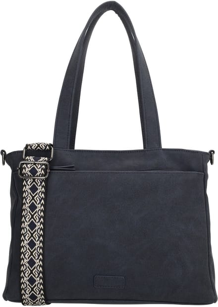 Beagles Malaga Hand & Schoudertas Shopper met Trendy Schouderband - Tote Bag - Dames Tas - Blauw
