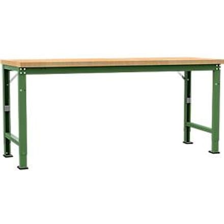 Manuflex werkbank Profi speciaal, tafelblad multiplex, 2000 x 700 mm, resedagroen