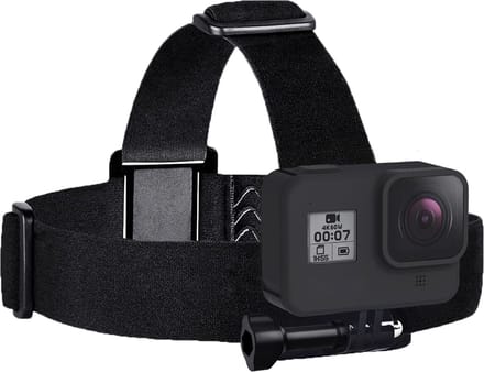 YONO Hoofdband geschikt voor GoPro - Action Camera - Head Mount - Strap Accessoires - Zwart
