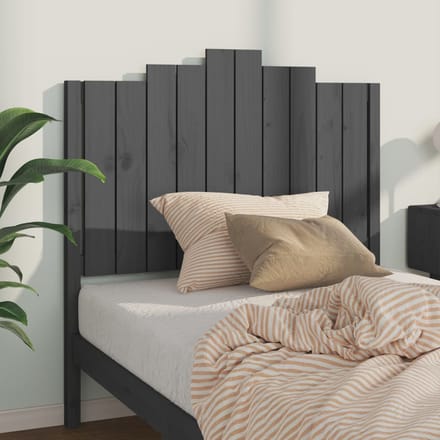 vidaXL - Hoofdbord - 106x4x110 - cm - massief - grenenhout - grijs