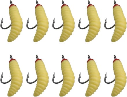 Nep Maggots - Zacht Aas - Vissen - Realistisch Uiterlijk - 10 Stuks - Beige