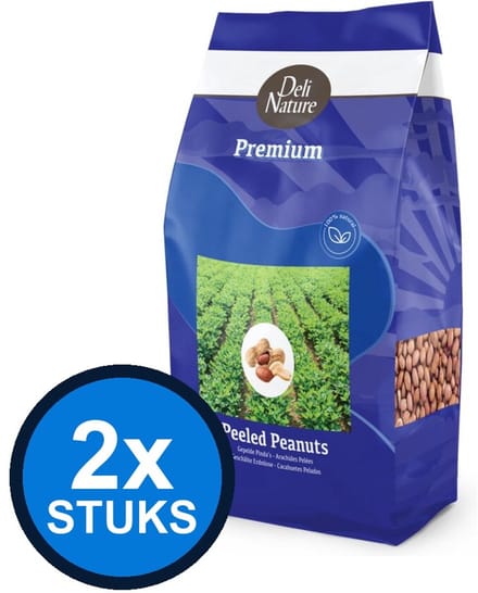 2x Deli Nature - Premium gepelde pinda's 3kg - Vogelvoer - 3 kg