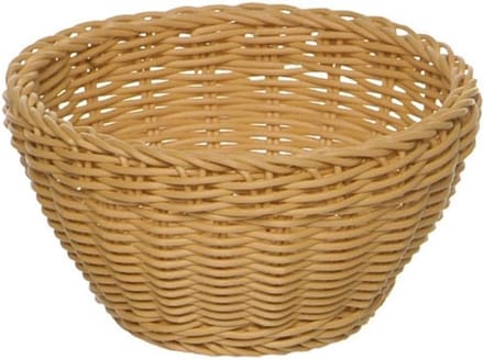 Ronde Handgeweven Mand voor Brood en Fruit - Ø 29 cm, Licht Beige