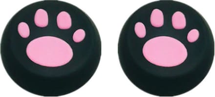 New Age Devi - Thumb Grip - Pootjes Zwart met Roze - Set van 2 - PS4 en Xbox One controller grips
