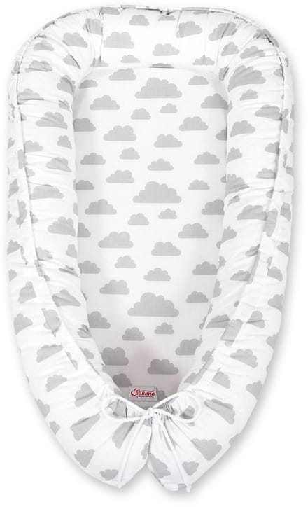 Babynest dubbelzijdig Premium Cocoon voor baby's BOBONO- wolken grijs