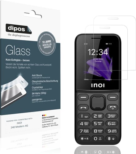 dipos – 2x Pantserfolie geschikt voor INOI 240 Modern 4G | 9H Screenprotector