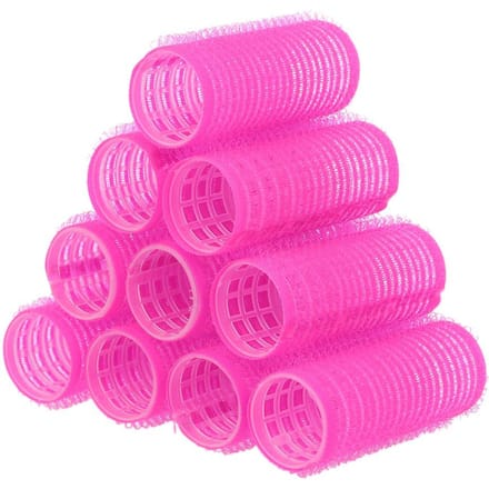 10st grote zelfgrip haarrollen Pro Salon Kapperskrulspelden Multi Size Professioneel haar rozerode kleur