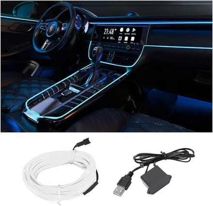 LED-lichtstrip voor het auto-interieur, 500 cm, sfeerverlichting voor de decoratie van het auto-interieur, ter decoratie van de auto (blauw)