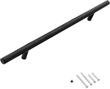 Zwarte Meubelgreep 35cm – Hartafstand 224mm – Ronde Handgreep - incl. Boutjes