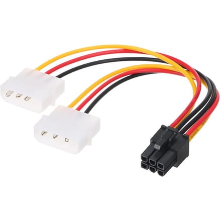 4p naar 6p voedingskabel Grafische videokaart 4-pins Molex naar 6-pins PCI-Express PCIE-voedingskabel white