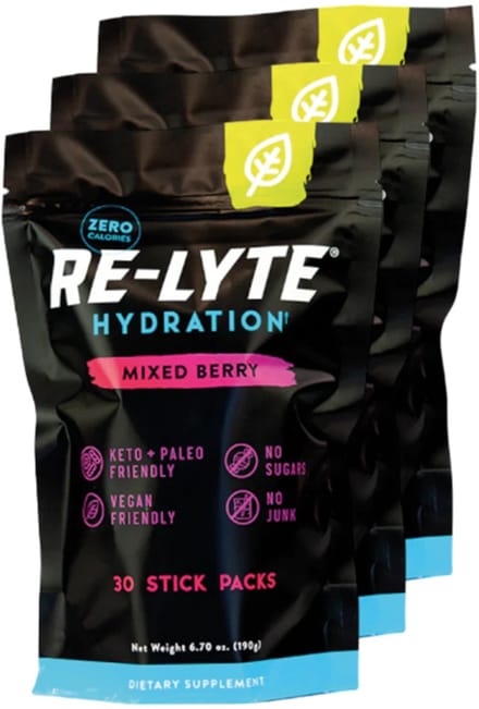 Re-Lyte | Electrolyte Drink Mix | Mixed Berry 30 Stick Packs | 3 stuks | 3 x 189g