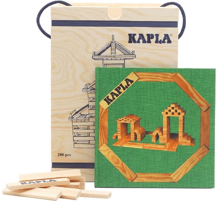KAPLA - KAPLA Blank - Constructiespeelgoed - Groen Voorbeeldboek - 280 Plankjes