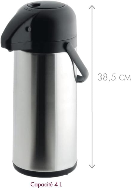 Isoleerkan met pomp voor warm en koud, 4 liter RVS