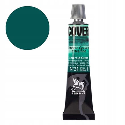 Renesans Cover Tempera Verf 20ml - Smaragdgroen