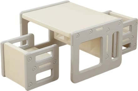 Russle Setje Tafel en Stoelen Modern - Grijs