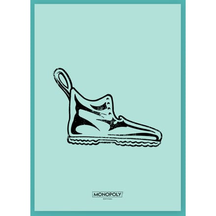 Monopoly Boot Letterpress Art Print - A4