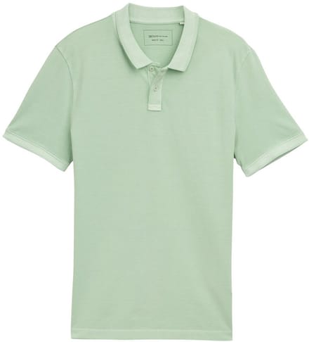 Tom Tailor Denim - Poloshirt met gewassen look piqué - Maat S - Fresh Mint Green