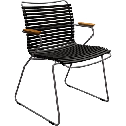HOUE - CLICK Dining Armleunstoel met lage rugleuning - zwart