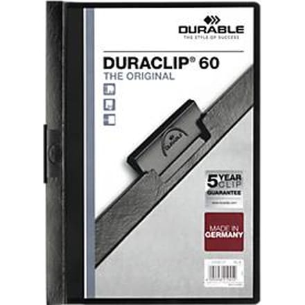 Documenthouder Durable Duraclip 60 Zwart Transparant A4 (25 Stuks)