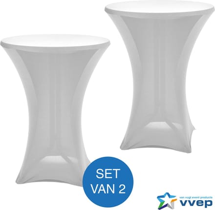Statafelrok Style - Set van 2 - Ø 85 cm - Wit