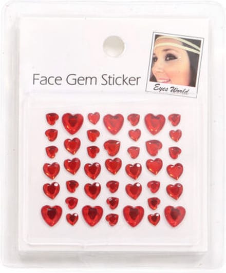 Glitters - Face en Body Opplak Steentjes - Rood - Hartjes Mix - Klein en Groot