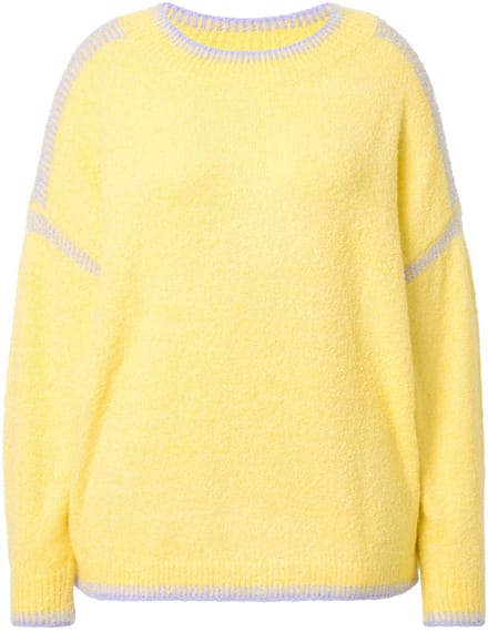 Studio Untold - Dames - Trui oversized siernaden - Zachtgeel - Maat 42+