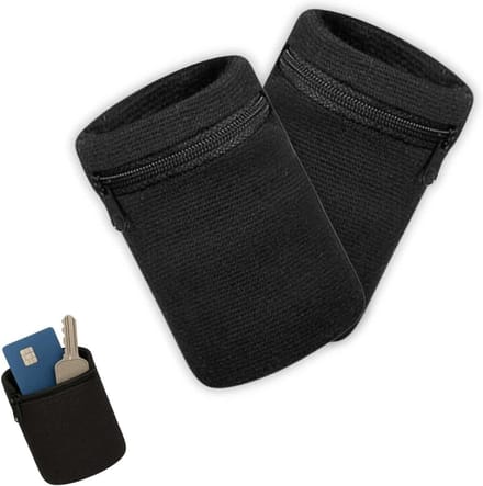 Solidchoice - Set van 2 Sport Sweatbands met Ritscompartiment