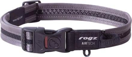 Rogz Air Tech Halsband Zwart&Grijs - Hondenhalsband - L 34-56 Cm