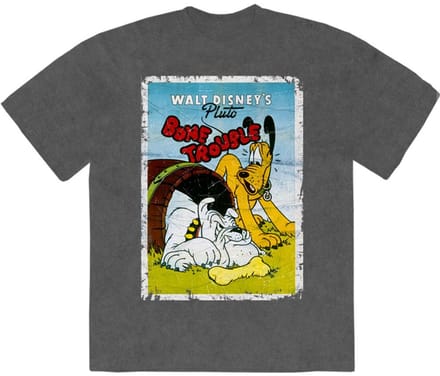 Disney - Pluto Bone Trouble Heren Tshirt - S - Grijs