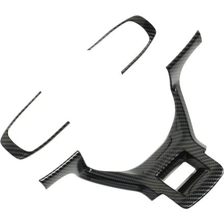 3 STUKS Stuurwielafdekking Frame Koolstofvezel Patroon Roestvrij Glad Oppervlak Vervanging voor KIA gray