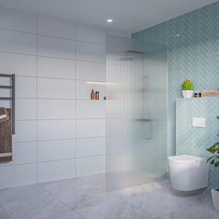 FugaFlow Eccelente Vetro Inloopdouche - ribbel glas - 120x200cm - 8mm - nano - blind inbouw profiel