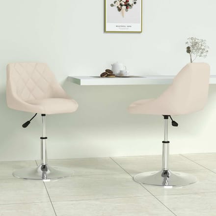 vidaXL Eetkamerstoelen draaibaar 2 st fluweel crèmekleurig