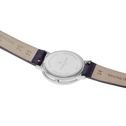 Pierre Cardin Belleville PC Monogram CBV.1507 Horloge - Leer - Paars - Ø 31 mm