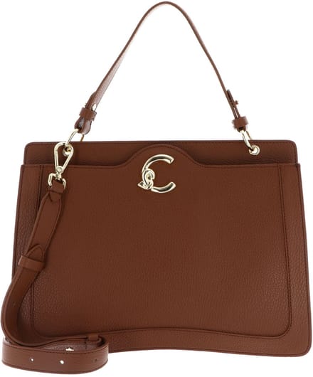 COCCINELLE Leren handtas schoudertas C-Me Handbag Grained Leather Cognac bruine