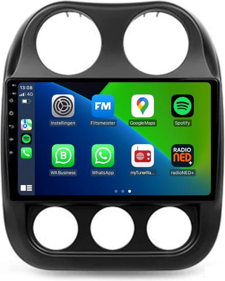 Carplay autoradio voor Jeep Compass | 2010 t/m 2016 | Android 13 | Draadloos Apple Carplay & Android Auto | 2GB + 32GB | 8-Core processor | Davilon | 2025 model | 2010 2011 2012 2013 2014 2015 2016 | Bluetooth & Wifi