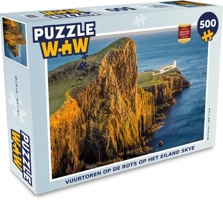 Puzzel Vuurtoren op de rots op het eiland Skye - Legpuzzel - Puzzel 500 stukjes