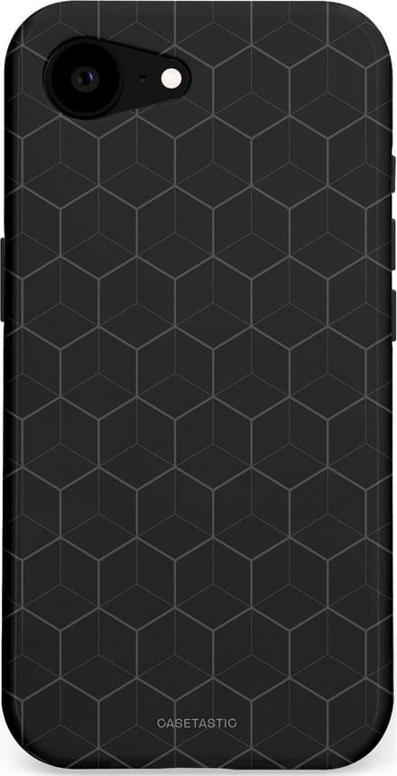 Casetastic hoesje geschikt voor Apple iPhone 16e / Apple iPhone 17e - MagSafe - Dubbellaagse bescherming - Hexago - Fashion Case - Zwart