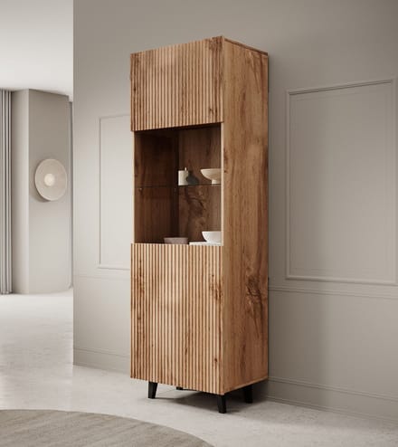 Meubella - Vitrinekast Vintar - Eiken - 60 cm